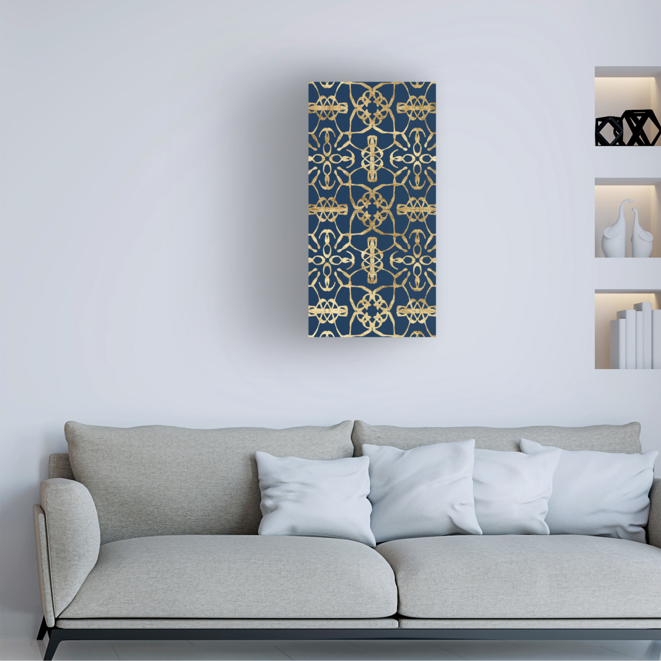 Trademark Fine Art Alonzo Saunders  Motif on Blue X Canvas Wall Art