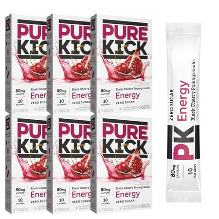 Pure Kick Energy Singles To Go Drink Mix Black Cherry Pomegranate Low Calorie Sugar Free Beverages 6 Boxes (36 Servings) with Bonus GCM Pipi ya Toleo Mdogo Pure Kick Energy Singles To Go Drink Mix Black Cherry Pomegranate Low Calorie Sugar Free Beverages 6 Boxes (36 Servings) with Bonus GCM Pipi ya Toleo Mdogo