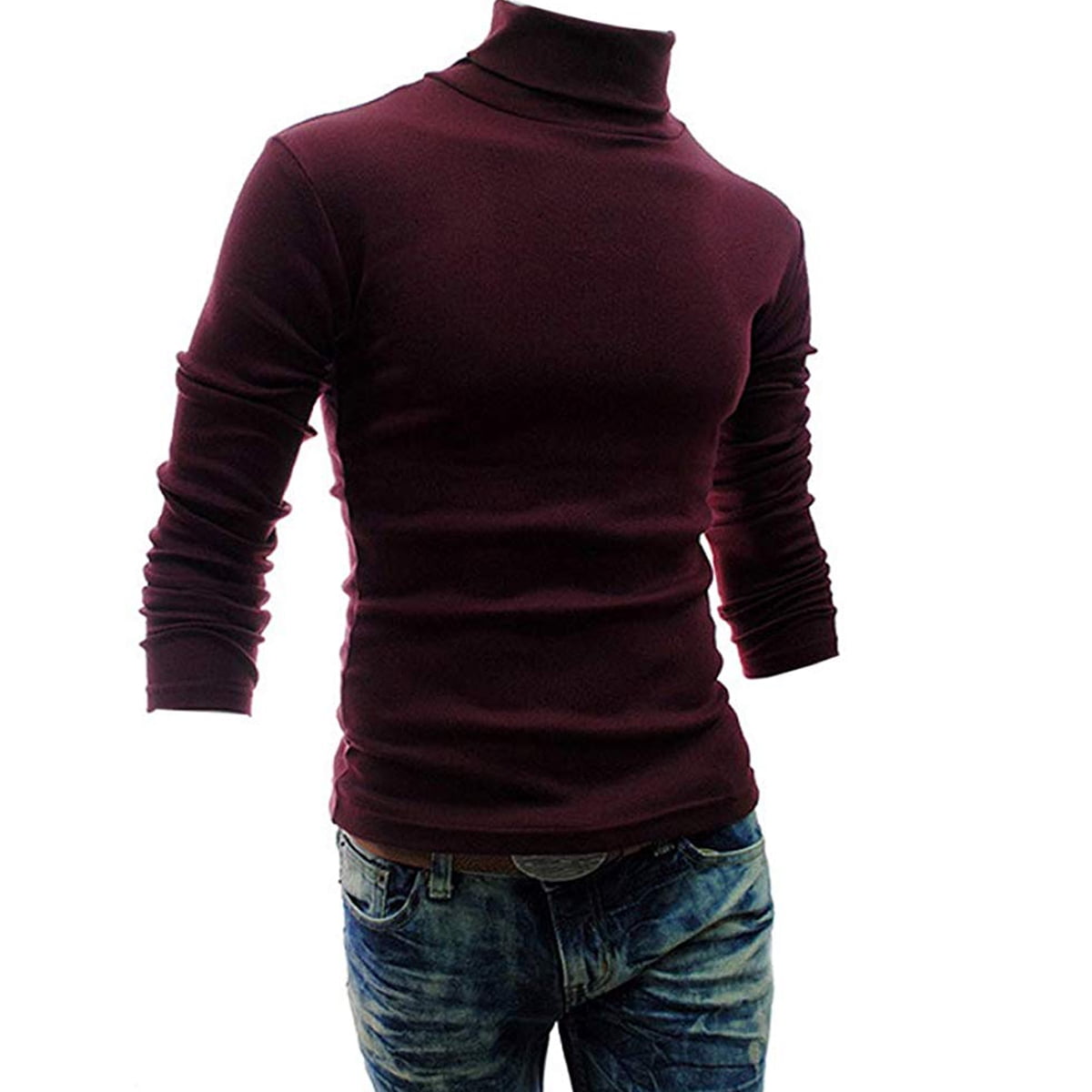 wine red sweater mens