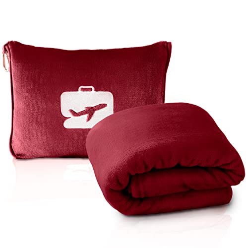 Manta y almohada de viaje EverSnug 2 en 1 Burdeos