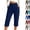 23# Navy, variant on Capris for Women with Pockets Cotton Linen High Waisted Pants Dressy Casual Cropped Pant Casual Summer Yoga Capris Navy M