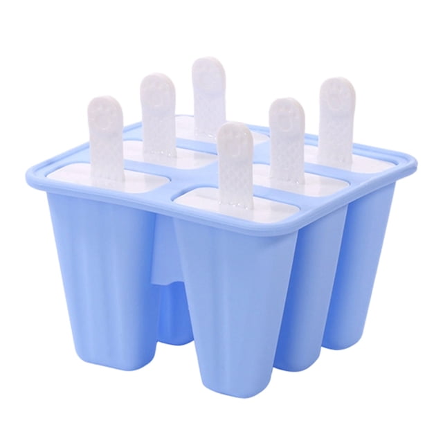 Grade 6-Cavity Silicone Set with Sticks for Homemade Ice and Desserts