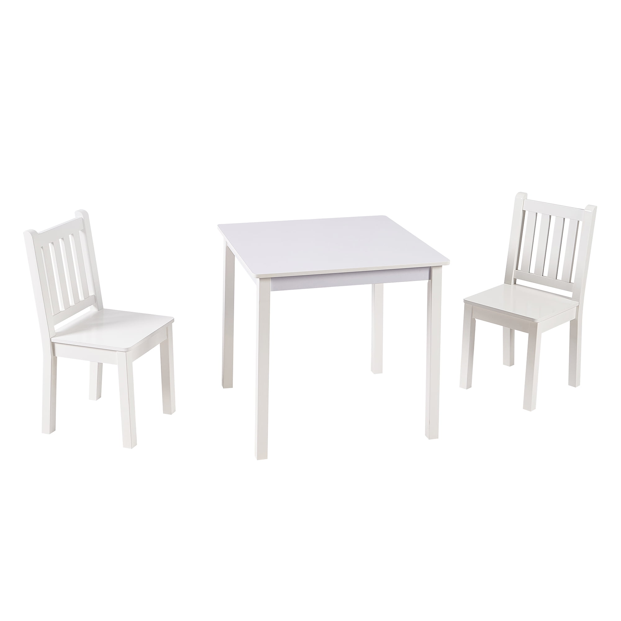 Toffy & Friends Kids Wooden Table and Chairs Set, White Color,3 Piece