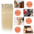 thumbnail image 4 of MY-LADY 15clips 7pc/set Clip in Human Remy Hair Extensions 100% Real Hairpiece For Women 20inch #613 Bleach Blonde, 4 of 8