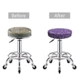 thumbnail image 3 of Uemuo Lavender Flowers Pattern Round Bar Stool Seat Covers Washable Stool Cushion Slipcover Elastic Bar Chair Covers-13 inch, 3 of 7