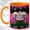 Orange, variant on Mosaic Rain Cloud Face Coffee Mug, Moody Character Mug, Ceramic 11 oz