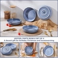 thumbnail image 3 of Vesteel Pasta Bowl Set of 4, 22oz Stoneware Salad Pasta Serving Bowls for Soup Dinner Cereal, Microwave & Dishwasher Safe, Grayish Blue, 3 of 8