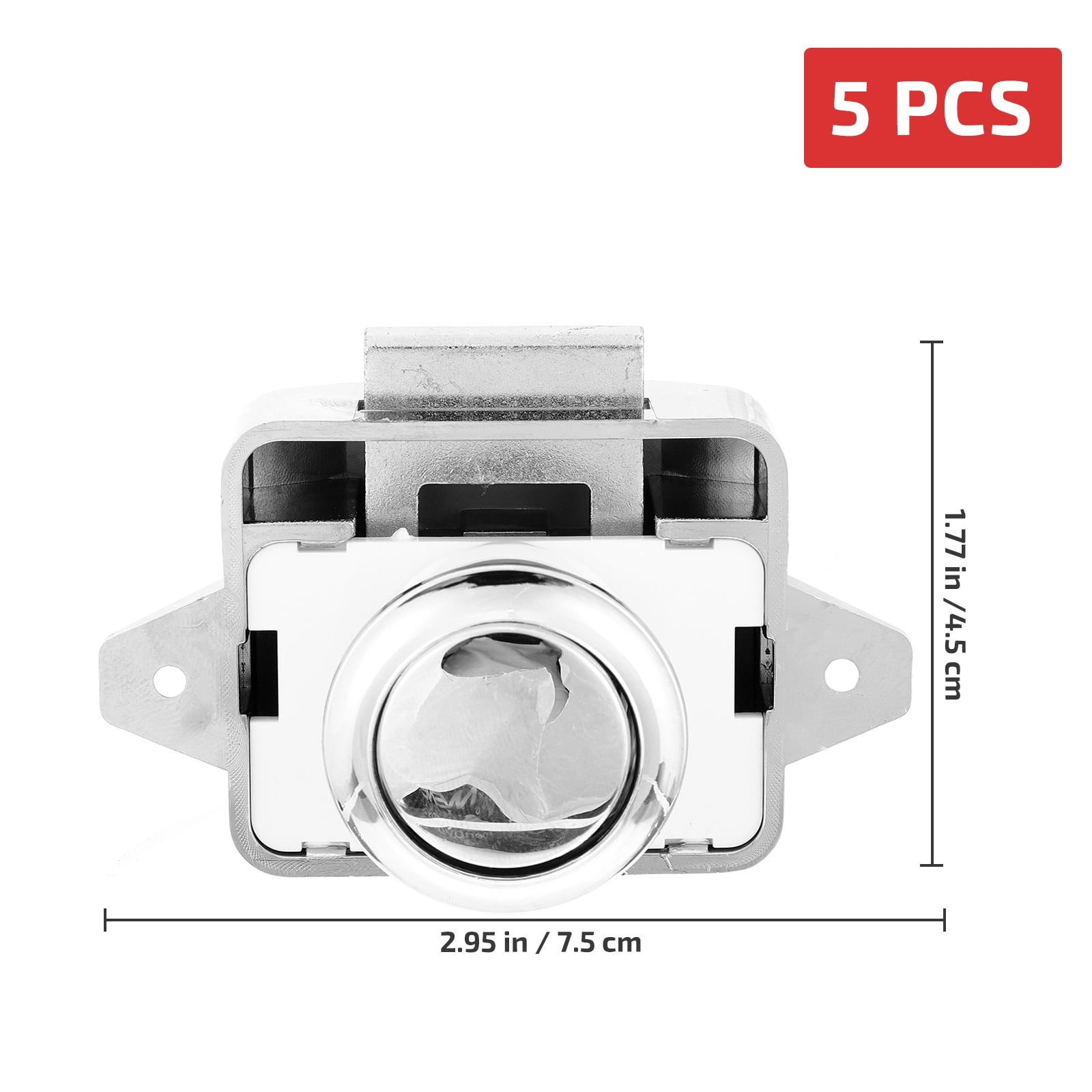 WHAMVOX  5 Pcs Latches Push Button Switch Lock Drawer Cabinet Furniture