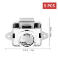 thumbnail image 2 of TAILTOSS 5Pcs Push Button Lock for Motorhome Cabins with Simple Design in Silver, 2 of 7