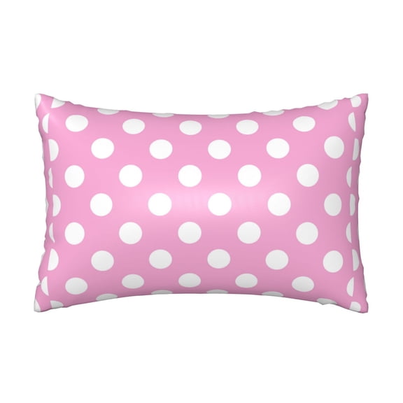 Xecao Pink And White Polka Dot Pattern Satin Pillowcases for Hair and Skin, Luxurious and Silky Pillow Cases with Envelope Closure, 20x30 Inches