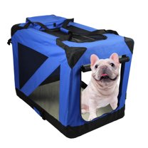ZAKAPAWS Collapsible Soft Dog Crate, 30'' Portable 3 Door Dog Kennel, Travel Pet Crate Carrier for Indoor and Outdoor