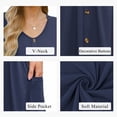 thumbnail image 5 of TARAINYA Women V Neck Short Sleeve Casual Dress with Buttons and Pockets Summer Beach Sundress, 5 of 7