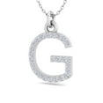 thumbnail image 2 of SuperJeweler G Initial Necklace in 14 Karat White Gold With 23 Diamonds, With Free 18 inch Chain, for Women, 2 of 6