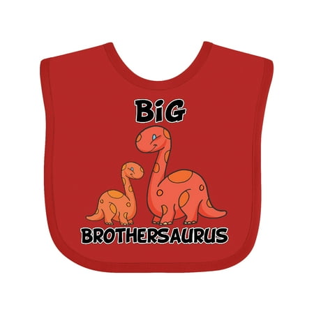 

Inktastic Big Brothersaurus with Cute Sibling Dinosaurs Gift Baby Boy Bib