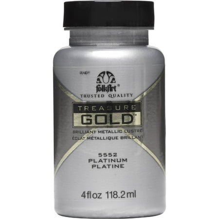 UPC: 0028995055522 | Folkart Treasure Gold Paint 4oz-Platinum
