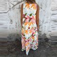 thumbnail image 4 of Aqestyerly Robe Sans Manches à Col en V Imprimée pour Femmes, Design avec Poche Non Positionnée, Légère et Élégante, Parfaite pour l'Été, 4 of 6