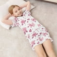 thumbnail image 6 of Silky Satin Kids' Pajama Set Breathable & Smooth Unisex Button-Down Pajamas Pink Roses and Bows, 6 of 8