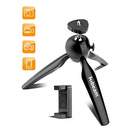 mini tripod with universal smartphone clamp stand for compact camera, portable projector, small dslr, iphone, samsung mobile phone holder, table travel tripods, handheld stick, 1/4 mount (Best Smartphone For Small Hands)