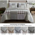 thumbnail image 5 of Chezmoi Collection Adrian 3-Piece Plaid Windowpane Checkered Patchwork 100% Vintage Washed Cotton Quilt Set, Queen Size, 5 of 8