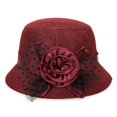 thumbnail image 4 of Sombrero de copa de lino para primavera y verano, sombrero de princesa con protección solar para mujer, sombrero grande con maceta para mujeres de mediana edad y mayores, 4 of 5