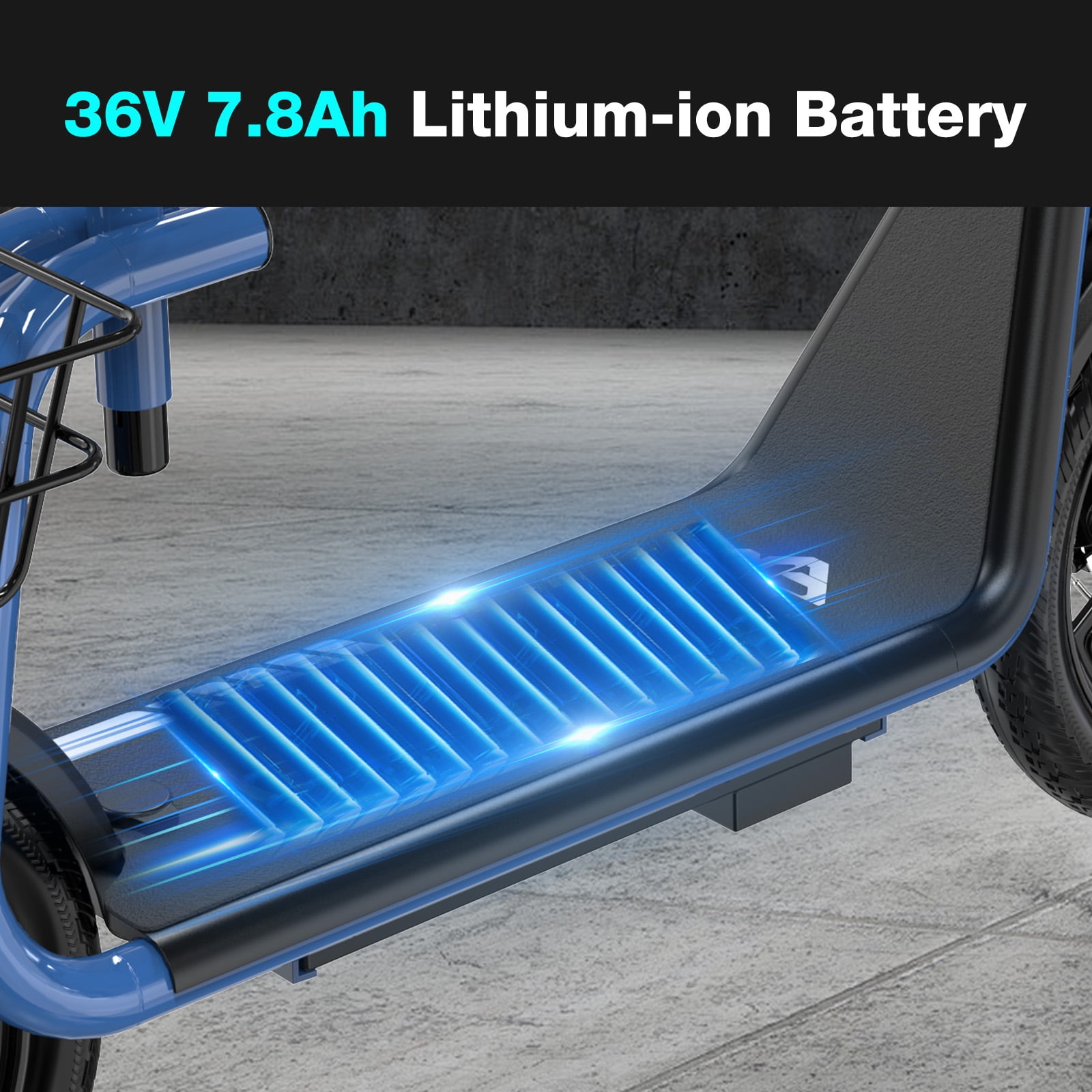 MEGA MOTION Electric Scooter Ebike, 400W Foldable Scooter with Seat 18.6MPH/7.8Ah battery, 14in Adult Electric Bicycle e scooter HS5