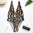thumbnail image 5 of Bikini sexy de una pieza con cuello en V para mujer con almohadilla en el pecho y sin estampado de leopardo con aros Fridja  nalpqowj24431, 5 of 5