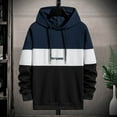 thumbnail image 2 of QIPOPIQ Men’s Athletic Hoodies Color Block Hooded Fleece Sweatshirt Clearance, 2 of 3