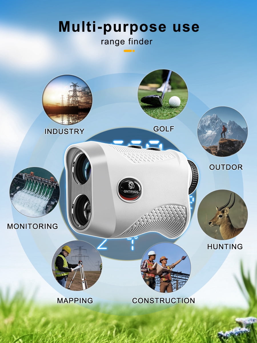 Golf 1200 Yards Rangefinder with Slope and Pin Lock Vibration Mode Continuous Scan 7X Magnification Range Finder with Rechargeable Battery,High-Precision Flag