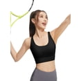 thumbnail image 6 of Hanerdun 2 Pack Womens Sports Bras Crossback Padded Supportive for Athletic Workout Yoga Running Black/Purple S, 6 of 9