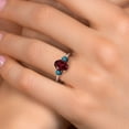 thumbnail image 4 of Gem Stone King 925 Silver and 10K Yellow Gold Red Rhodolite Garnet and Blue Diamond Engagement Ring for Women | 2.54 Cttw | Oval 9X7MM | Gemstone January Birthstone | Size 9, 4 of 6