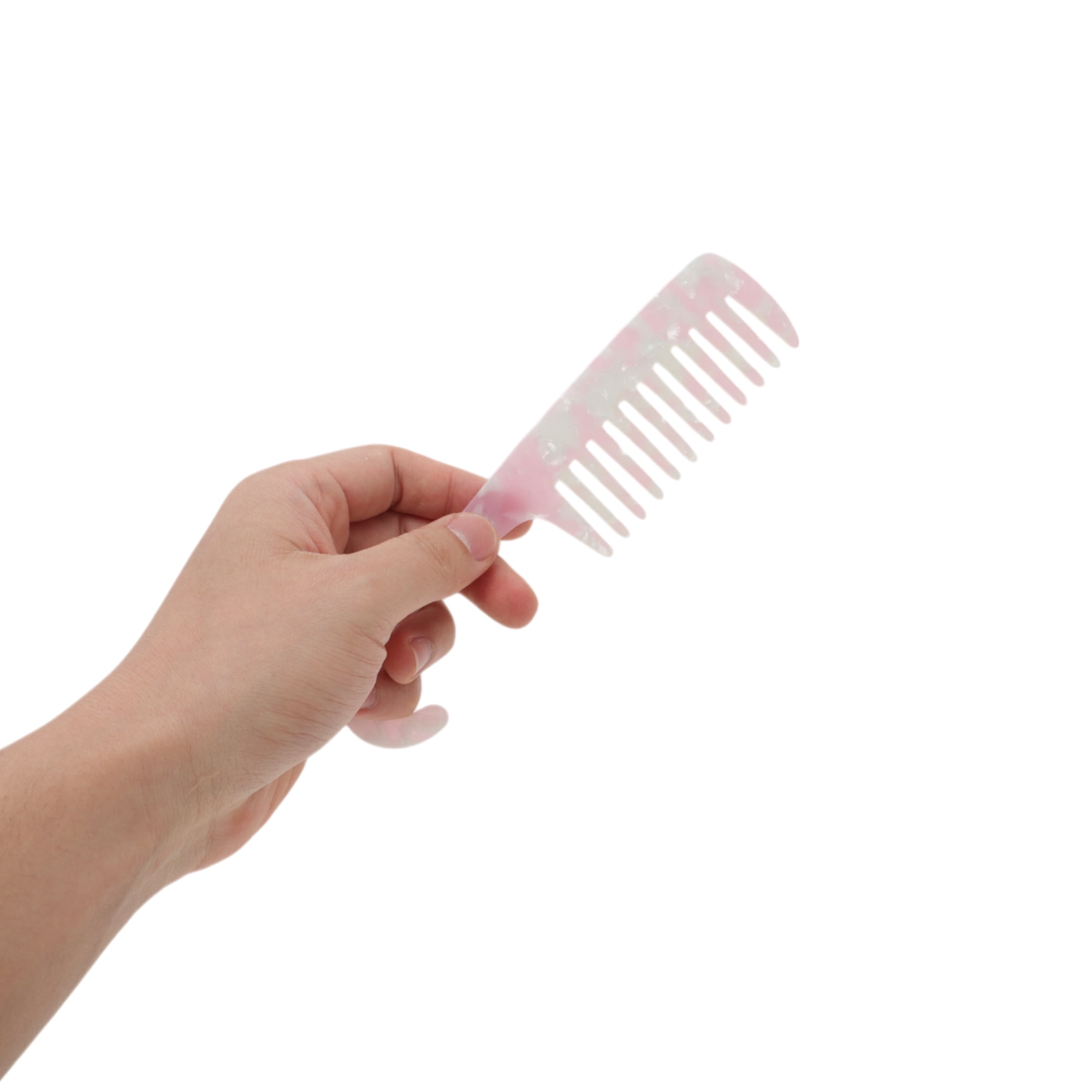 Unique Bargains 1 Pc Durable Wide Tooth Comb for Making hair Smooth Pink, White Medium