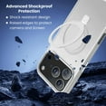 thumbnail image 3 of Entronix Magnetic Case Compatible with iPhone 17 Pro — Translucent Frosted Matte Back Shock-Absorbent Hybrid Cover, Black, 3 of 7
