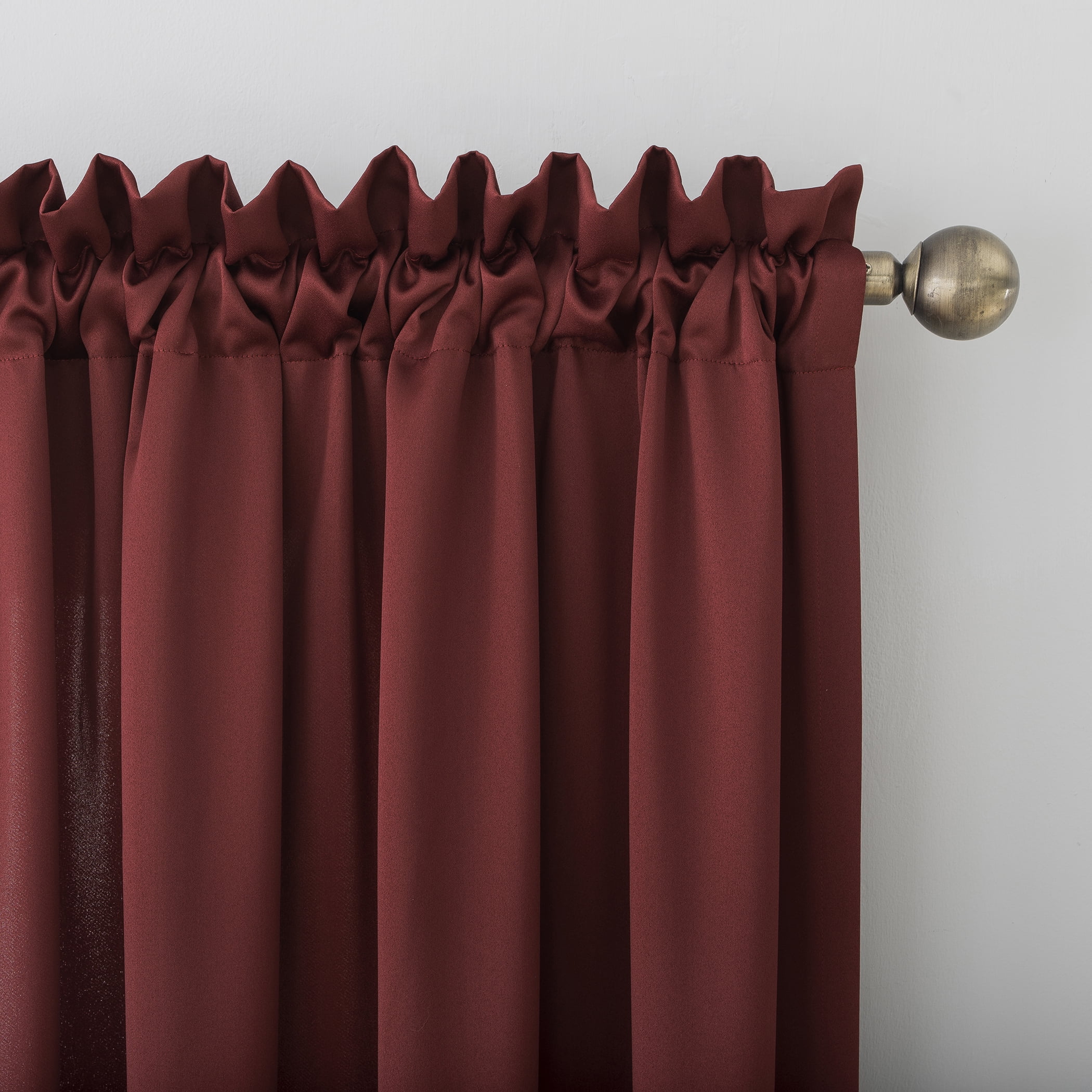 Sun Zero Kylee Energy Efficient Room Darkening Rod Pocket Curtain Panel, 54" x 95", Wine