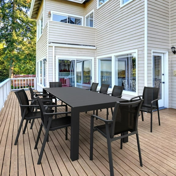 Compamia Pacific 11 Piece Sling Dining Set in Black