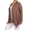 thumbnail image 3 of Women's Solid Plus Size Open Front Long Sleeve Lightweight Soft Basic Sweater Cardigan, 3 of 5
