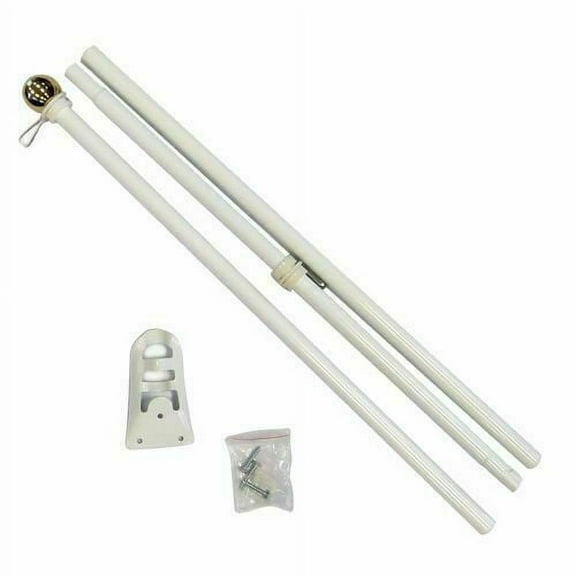 6 Ft FLAG POLE w Gold Ball Top Wall Mount Bracket wf