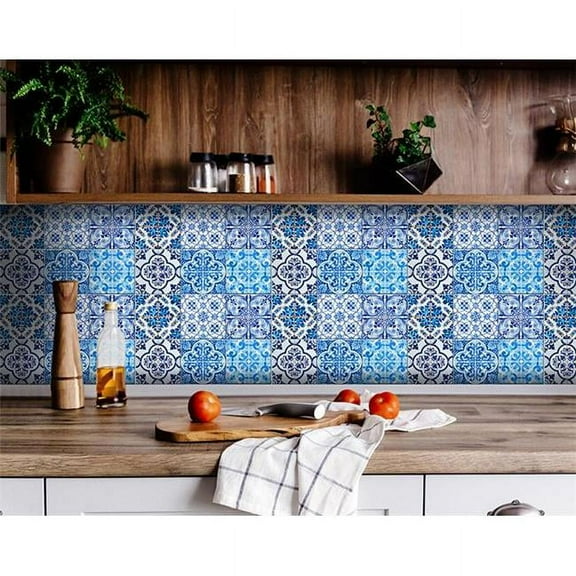 4 x 4 in. Azul Gianna Blue Peel & Stick Tiles