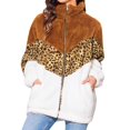 thumbnail image 1 of Veste d'Hiver pour Femmes Décontractée à Capuche à Fermeture Éclair Color Block Chaude Ample Manteau Blouse Confortable, 1 of 8