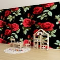 thumbnail image 6 of Wallpaper Seamless floral red roses black Peel and Stick Wall Murals 100"H x 144"W Removable PVC Wall Paper Self-Adhesive Wall Paintings Art Decor for Bedroom Living Room, 6 of 7