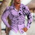 thumbnail image 1 of Camisa con estampado abstracto 3D de música clásica para hombre, ropa de verano de estilo hawaiano Vaion Leisure, de manga larga y cuello tipo polo para hombre, 1 of 6