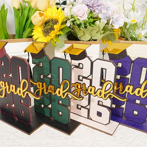 Graduation Decorations 2026 Graduation Party Decorations for Table Centerpieces Wooden Congratulate Grad Signs for Tiered Tray High School College Party Supplies Black