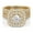 Yellow Gold, variant on AFFY Double Halo Bridal Ring Set for Women Center 5mm Round Lab Created Moissanite Engagement Wedding Ring Jewelry Gift for Her in 14K Yellow Gold Over Sterling Silver Size-7