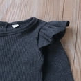 thumbnail image 4 of Infant Newborn Baby Boy Girl Long Sleeve Romper Cotton Ruffled Solid Color Bodysuit, 4 of 6