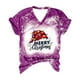 thumbnail image 1 of Camisas Navideñas Para Mujer Con Estampado Casual de Manga Corta Suelta Con Cuello en V Odeerbi ODB202569, 1 of 5