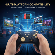 Switch Pro Controller for Switch/Lite/OLED,Wireless Controllers for Android/Switch/ PC with RGB Lighting,BT 5.3,Black