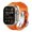 Orange-sliver, variant on LEIXIUER Sports Liquid Silicone Strap with Butterfly Buckle for iwatch Series 9/8/7/6/5/4/3/2/1/SE,Ultra 2/Ultra 49mm 45mm 44mm 42mm,Luxury Mens Watch Band Compatible for Apple Watch Band