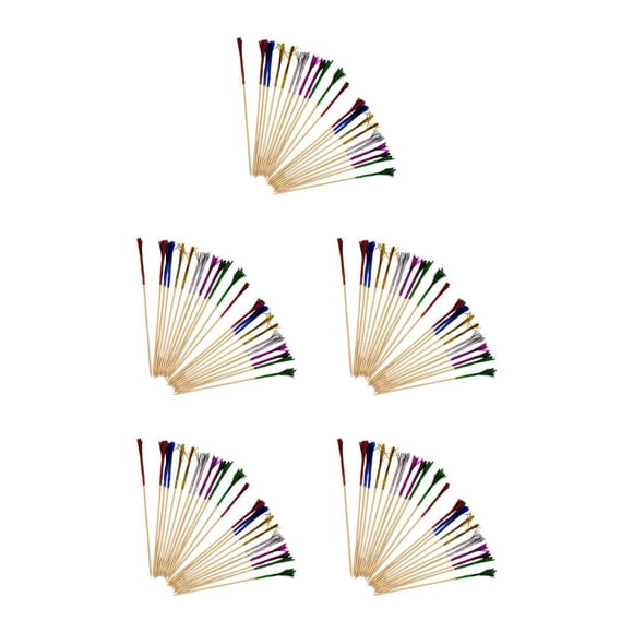 Riwesomey 100 piezas Letrero de fuegos artificiales Fuegos artificiales Cóctel Palillos Tropical Cupcake Toppers Bebida Aperitivo Palillos de Type2 NO2
