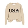 thumbnail image 6 of Girl's Sweatshirts Love Letter Graphic Cotton Drop Shoulder Long Sleeve Crewneck Pullover Kids Valentines Blouse, 6 of 7