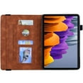 thumbnail image 2 of Dteck Case for Samsung Galaxy Tab S9 Plus/S8 Plus/S7 Plus/S7 FE 12.4 Inch Tablet, Premium PU Leather Embossed Folio Flip Cover with Card Slots & S Pen Holder & Multiple Viewing Angles Stand,Brown, 2 of 5