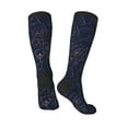 thumbnail image 4 of Bingfone Compression Socks For Women And Men Long Socks For Running Athletic Cycling Nurse-Copper-Gold Gloss Outline Navy Dark Blue, 4 of 9
